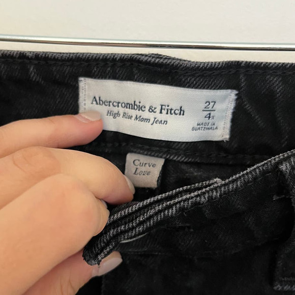 Abercrombie and Fitch High Rise Mom Jean Curve Love Sz 27 4 regular black - Picture 4 of 7